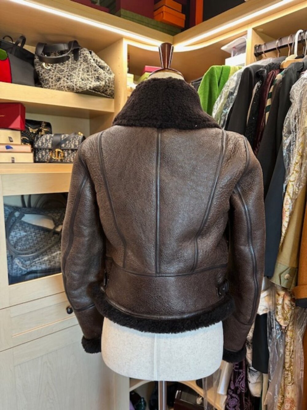 Burberry Brit Brown Leather, Shearling and Fur Size 6 Jacket - Picture 7 of 15